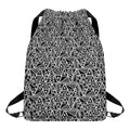 Black And White African Ethnic Print Drawstring Backpack