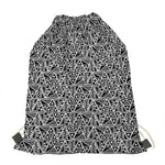 Black And White African Ethnic Print Drawstring Bag
