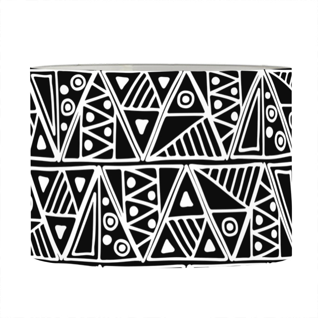Black And White African Ethnic Print Drum Lamp Shade