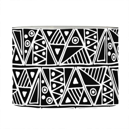Black And White African Ethnic Print Drum Lamp Shade