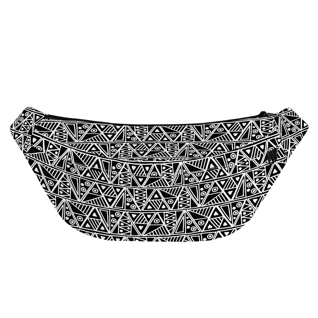Black And White African Ethnic Print Fanny Pack