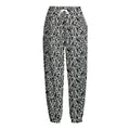 Black And White African Ethnic Print Fleece Lined Knit Pants