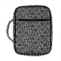 Black And White African Ethnic Print Front Pocket Bible Bag