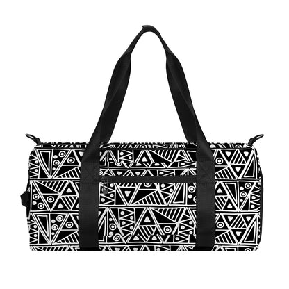 Black And White African Ethnic Print Gym Bag
