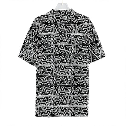Black And White African Ethnic Print Hawaiian Shirt