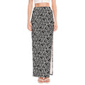 Black And White African Ethnic Print High Slit Maxi Skirt