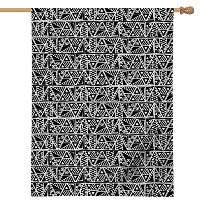 Black And White African Ethnic Print House Flag
