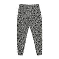 Black And White African Ethnic Print Jogger Pants