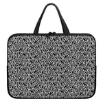 Black And White African Ethnic Print Laptop Sleeve With Handle