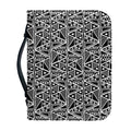 Black And White African Ethnic Print Leather Bible Cover