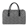 Black And White African Ethnic Print Leather Duffel Bag
