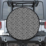 Black And White African Ethnic Print Leather Spare Tire Cover