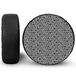 Black And White African Ethnic Print Leather Spare Tire Cover