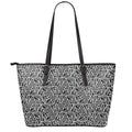 Black And White African Ethnic Print Leather Tote Bag With Zipper