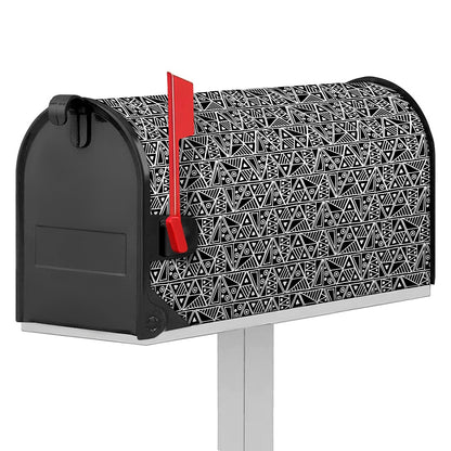Black And White African Ethnic Print Mailbox Cover