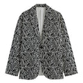 Black And White African Ethnic Print Men's Blazer