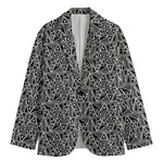 Black And White African Ethnic Print Men's Blazer