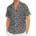 Black And White African Ethnic Print Men's Deep V-Neck Shirt