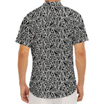 Black And White African Ethnic Print Men's Deep V-Neck Shirt