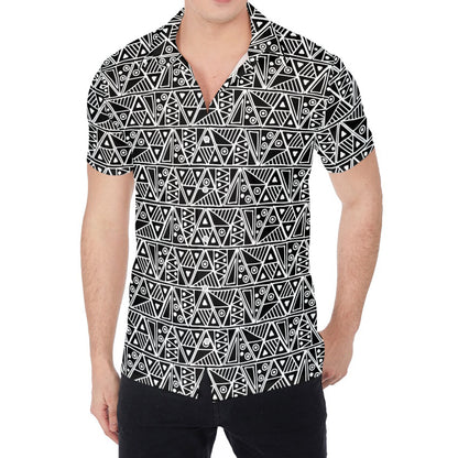Black And White African Ethnic Print Men's Shirt