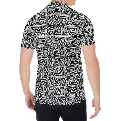 Black And White African Ethnic Print Men's Shirt