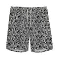 Black And White African Ethnic Print Men's Athletic Shorts