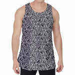 Black And White African Ethnic Print Men's Velvet Tank Top