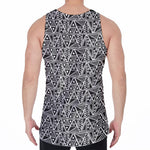 Black And White African Ethnic Print Men's Velvet Tank Top