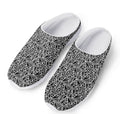 Black And White African Ethnic Print Mesh Casual Shoes