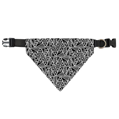 Black And White African Ethnic Print Over The Collar Dog Bandana