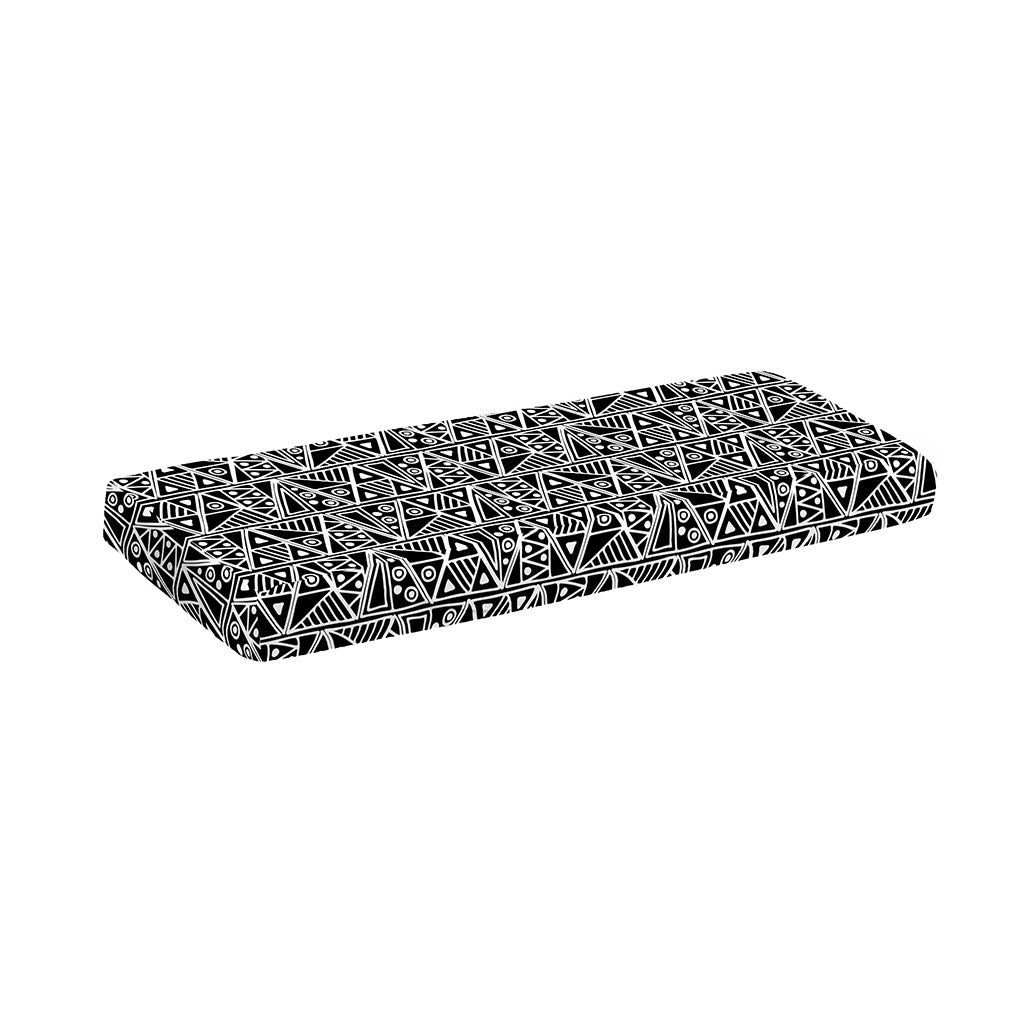 Black And White African Ethnic Print Piano Keyboard Cover