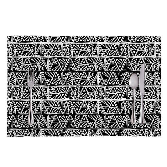 Black And White African Ethnic Print Placemat