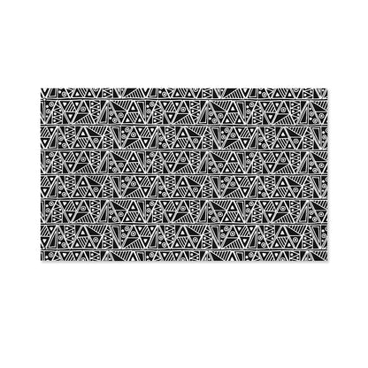 Black And White African Ethnic Print Polyester Flag