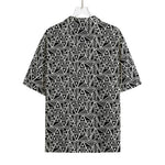 Black And White African Ethnic Print Rayon Hawaiian Shirt