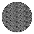 Black And White African Ethnic Print Round Floor Mat