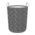 Black And White African Ethnic Print Round Laundry Basket