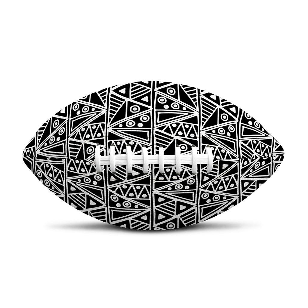 Black And White African Ethnic Print Rugby Ball