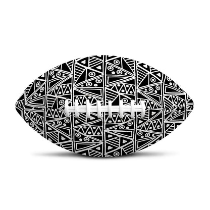 Black And White African Ethnic Print Rugby Ball