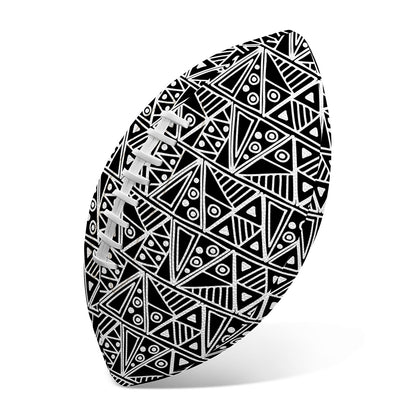 Black And White African Ethnic Print Rugby Ball
