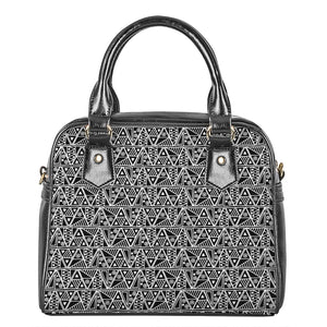 Black And White African Ethnic Print Shoulder Handbag