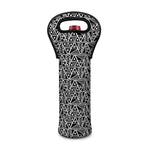 Black And White African Ethnic Print Single Neoprene Wine Tote