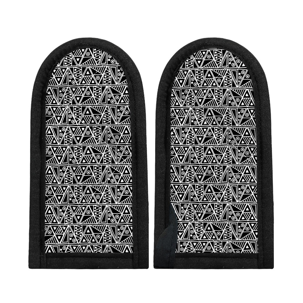Black And White African Ethnic Print Skillet Handle Cover