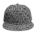 Black And White African Ethnic Print Snapback Cap