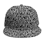 Black And White African Ethnic Print Snapback Cap