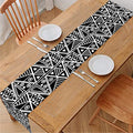 Black And White African Ethnic Print Table Runner