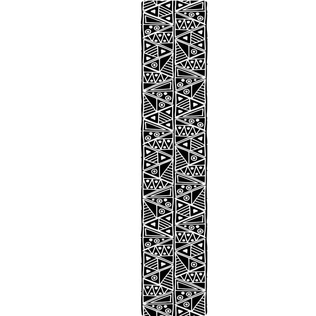 Black And White African Ethnic Print Table Runner