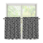 Black And White African Ethnic Print Tier Curtains