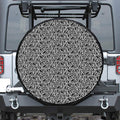 Black And White African Ethnic Print Tire Cover