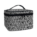 Black And White African Ethnic Print Travel Makeup Bag
