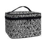 Black And White African Ethnic Print Travel Makeup Bag